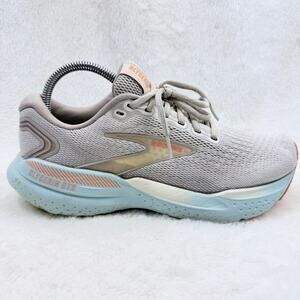 Brooks Glycerin GTS 21 Womens Running Shoes Coconut Aqua Autumn Sunset Size 9
